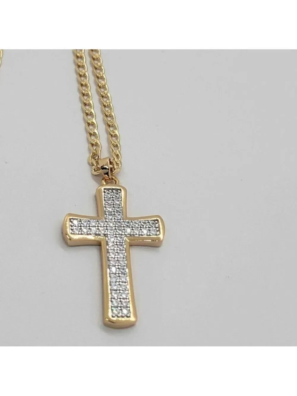 Brand New Brazilian 18k Gold Filled Cross Necklace